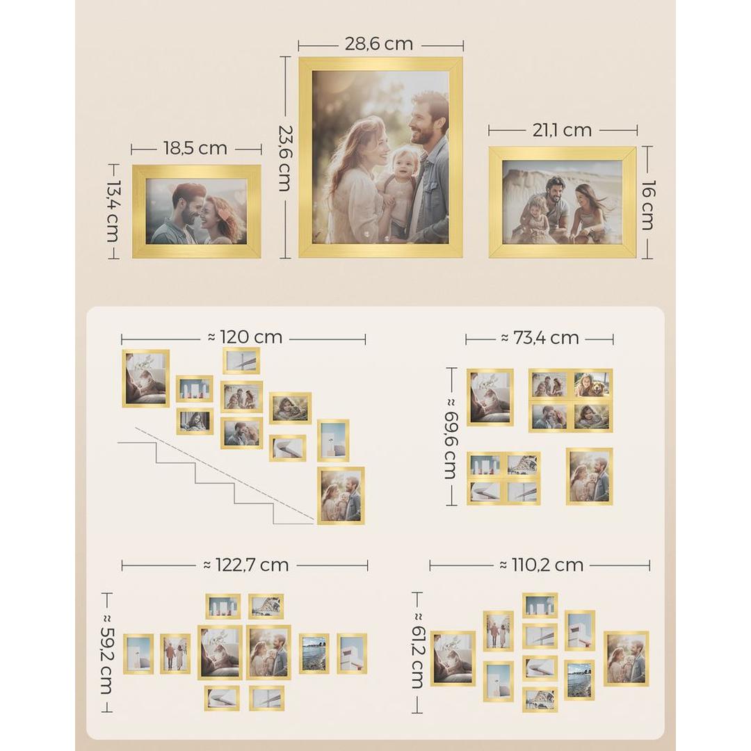 Fotolijsten Set van 10 in Verschillende Formaten voor Wand of Tafel – productweergave 44 | De Groot Living