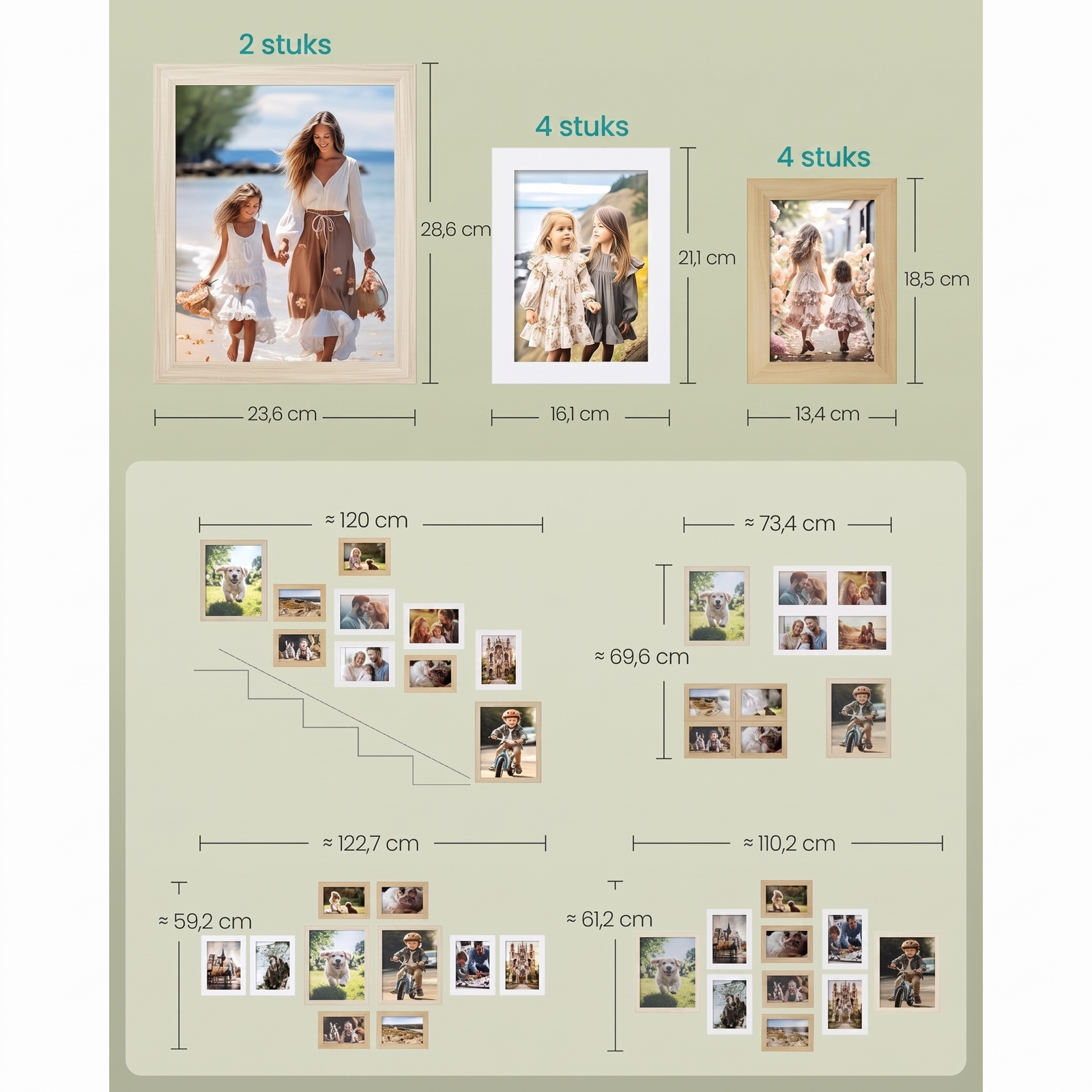 Fotolijsten Set van 10 in Verschillende Formaten voor Wand of Tafel – productweergave 50 | De Groot Living