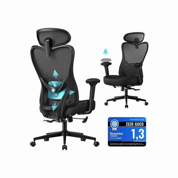 Gamingstoel met Verstelbare Hoofdsteun en Kantelbare Rugleuning – productweergave 1 | De Groot Living