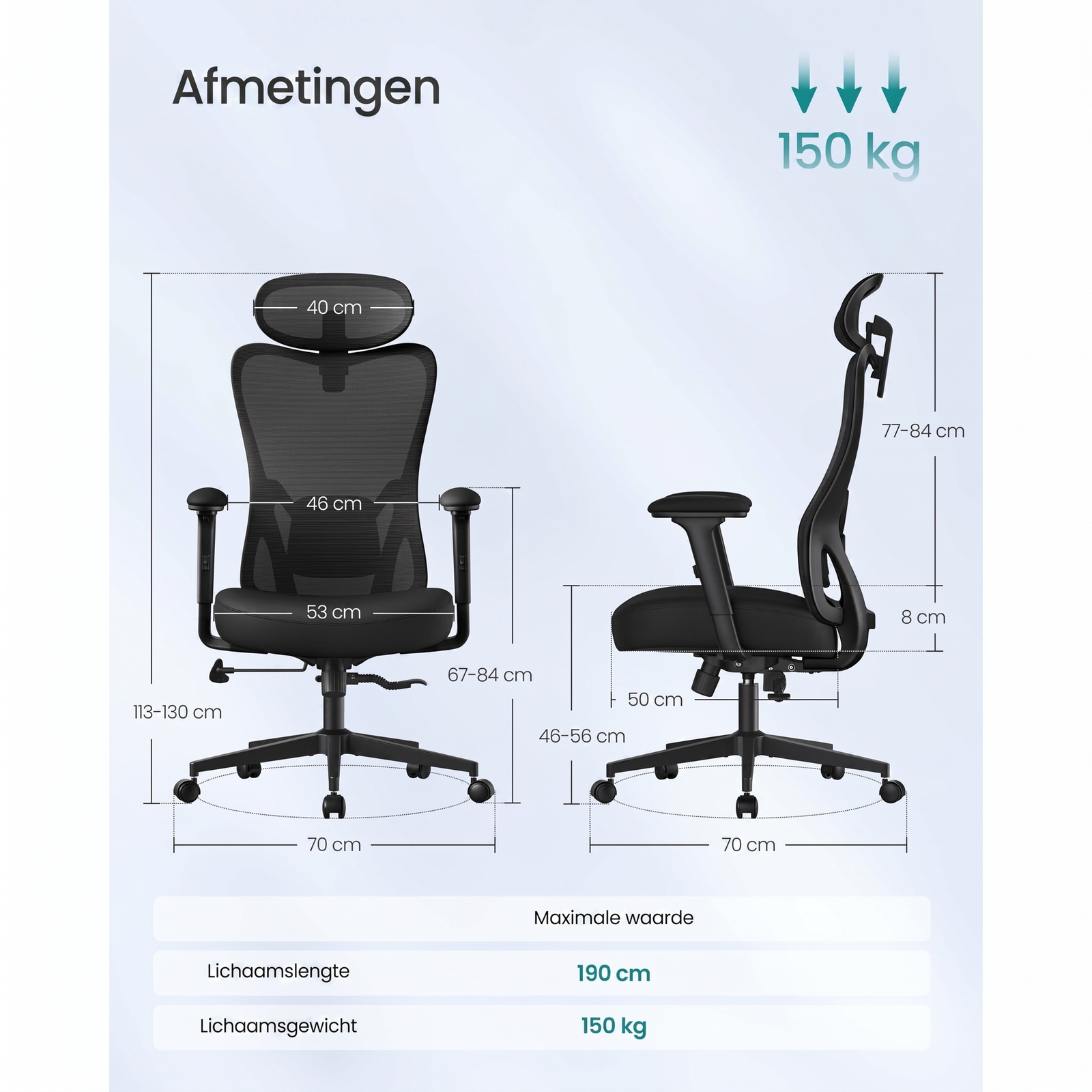 Gamingstoel met Verstelbare Hoofdsteun en Kantelbare Rugleuning – productweergave 9 | De Groot Living