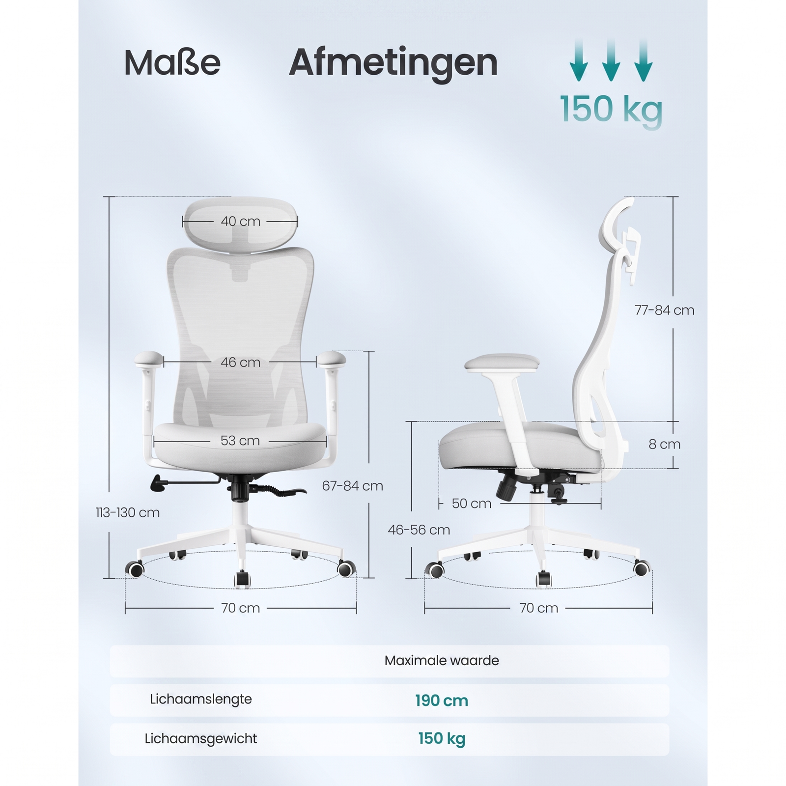 Gamingstoel met Verstelbare Hoofdsteun en Kantelbare Rugleuning – productweergave 11 | De Groot Living