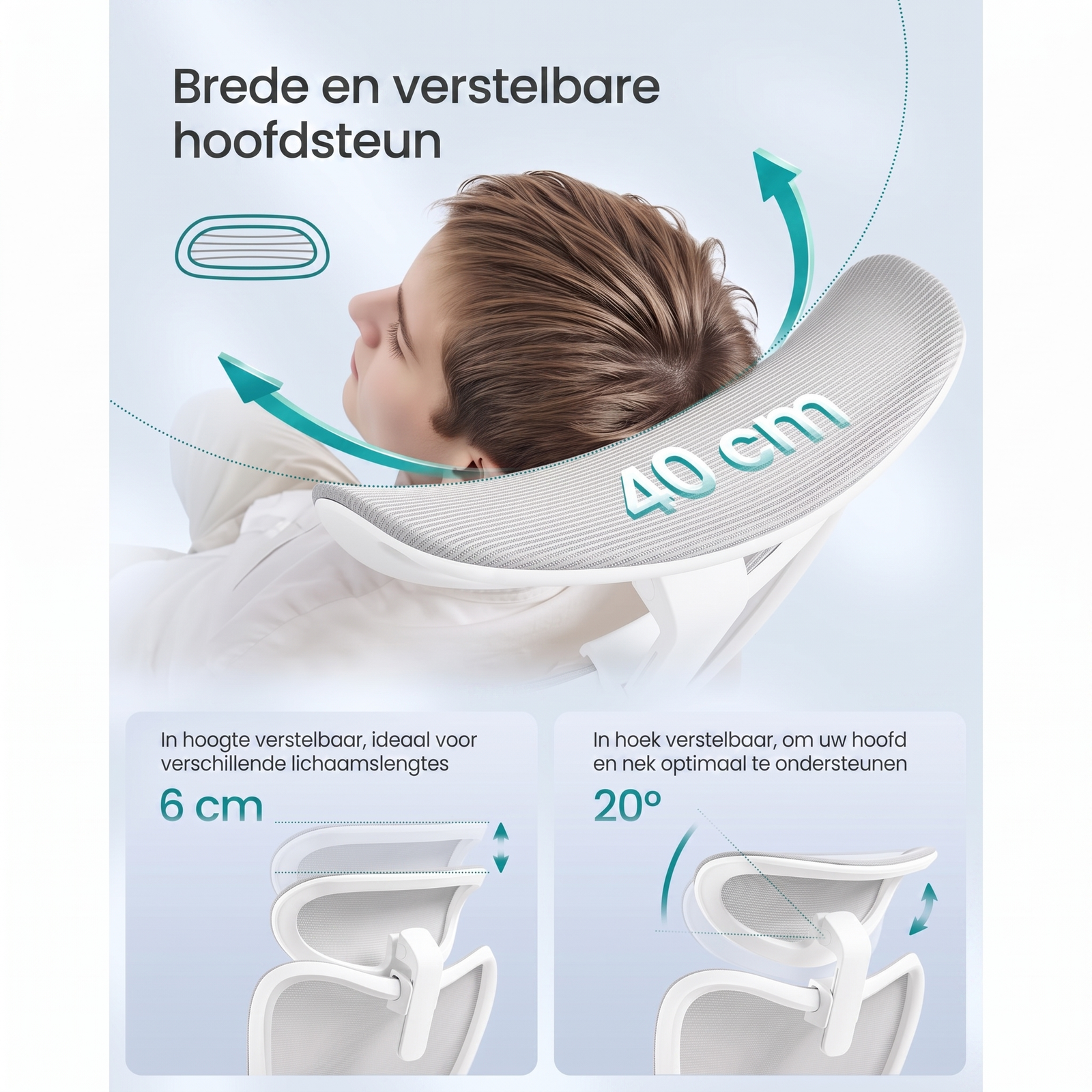 Gamingstoel met Verstelbare Hoofdsteun en Kantelbare Rugleuning – productweergave 15 | De Groot Living