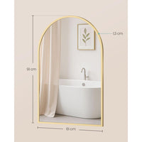 Gebogen Wandspiegel met Aluminium Frame en Gehard Glas 91 x 61 cm – productweergave 6 | De Groot Living
