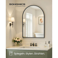 Gebogen Wandspiegel met Aluminium Frame en Gehard Glas 91 x 61 cm – productweergave 8 | De Groot Living