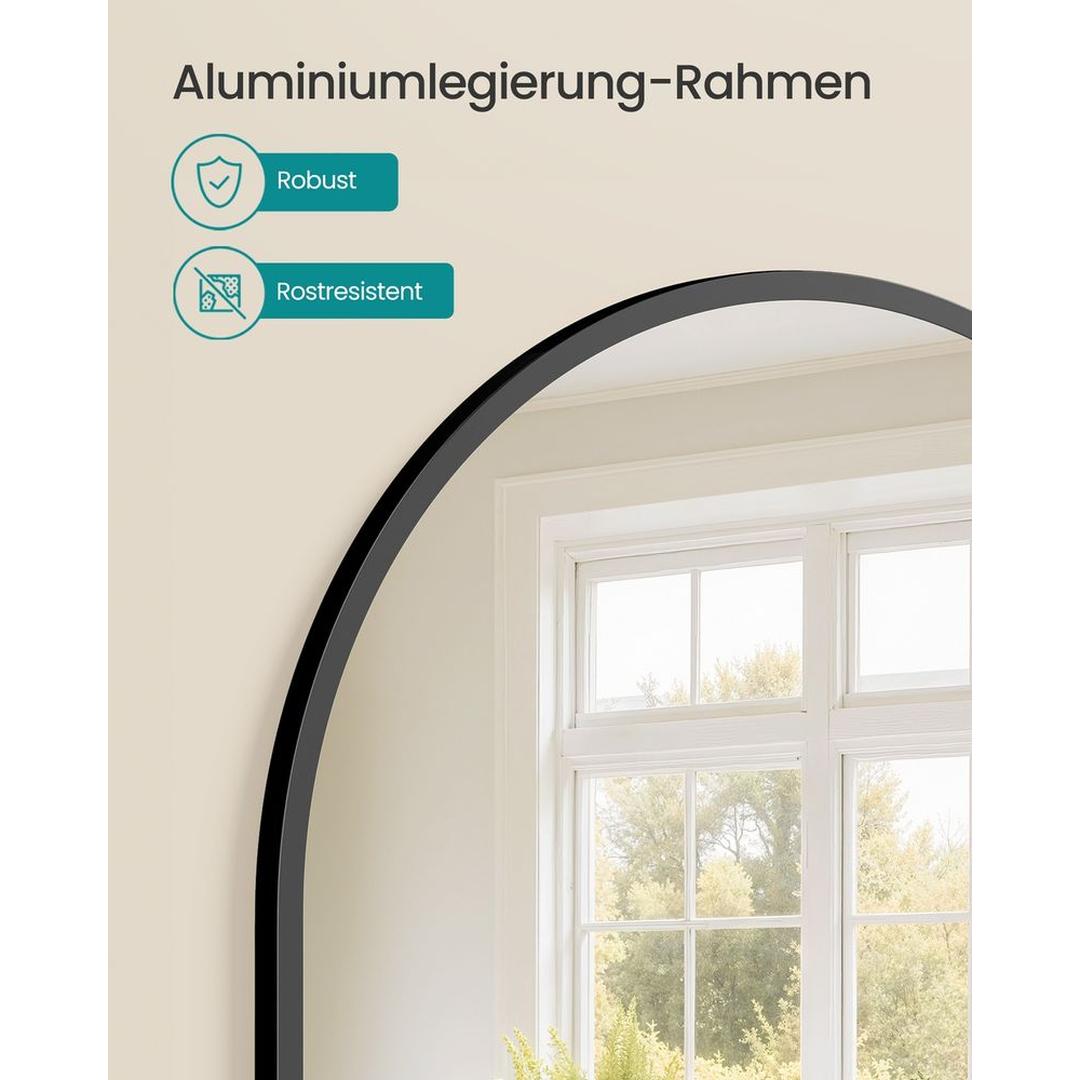 Gebogen Wandspiegel met Aluminium Frame en Gehard Glas 91 x 61 cm – productweergave 10 | De Groot Living