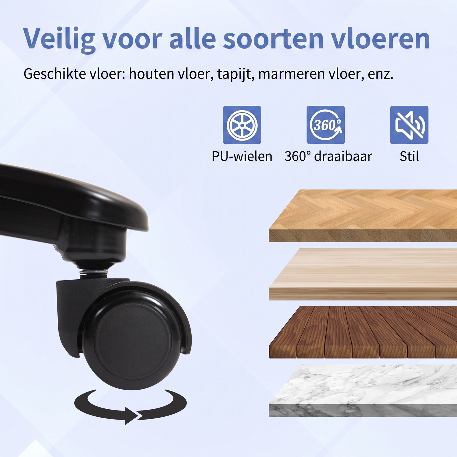 Hoge Bureaustoel met Verstelbare Zithoogte – productweergave 7 | De Groot Living