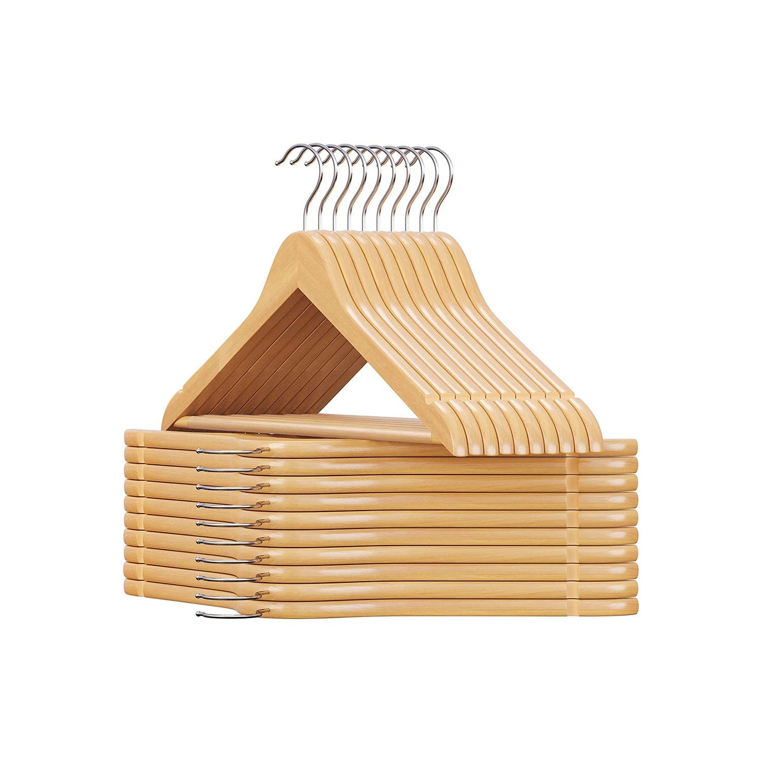 Houten Kledinghangers van Massief Esdoornhout met Antislip Broekstang – productweergave 3 | De Groot Living