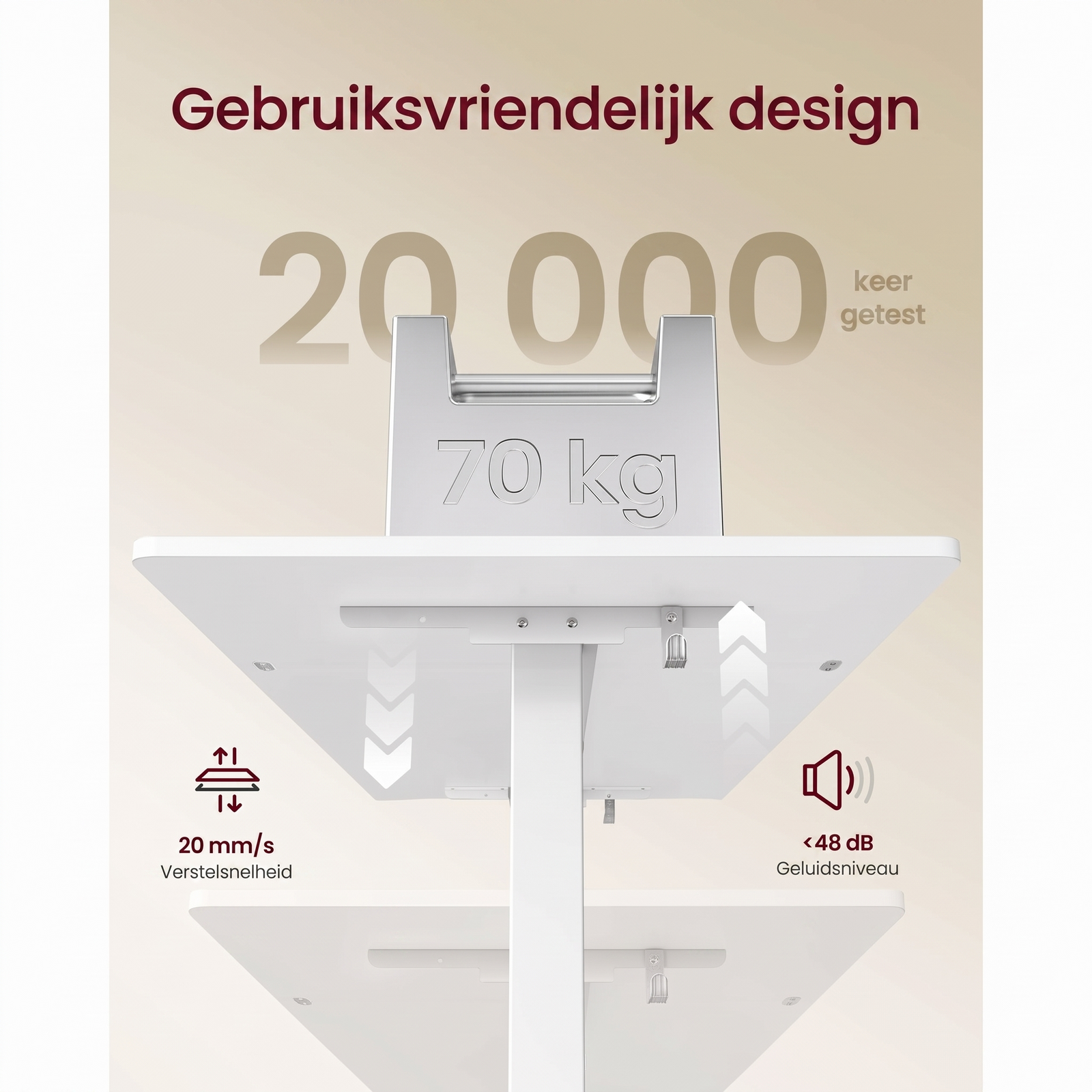 In Hoogte Verstelbaar Bureau met Monitorstandaard en Geheugenfunctie – productweergave 7 | De Groot Living