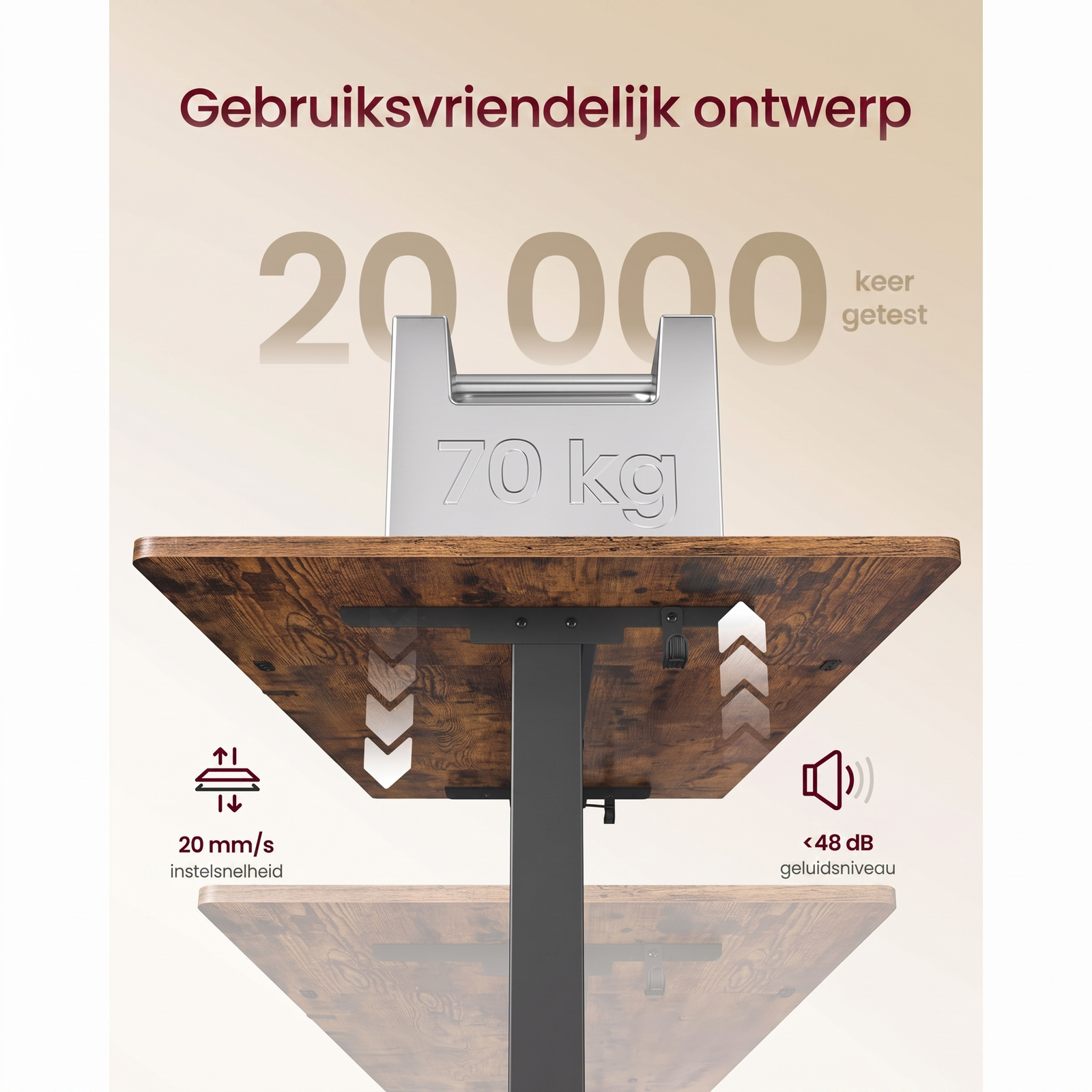 In Hoogte Verstelbaar Bureau met Monitorstandaard en Geheugenfunctie – productweergave 15 | De Groot Living