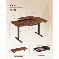 In Hoogte Verstelbaar Bureau met Monitorstandaard en Geheugenfunctie – productweergave 16 | De Groot Living