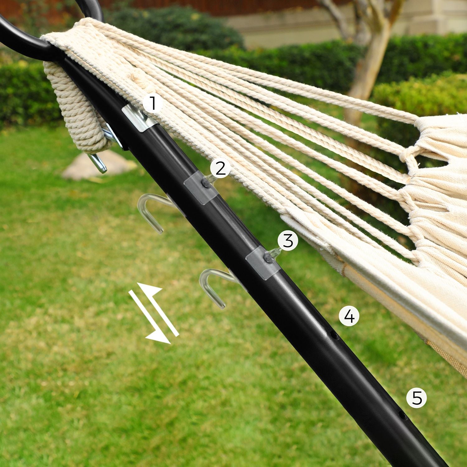 In Hoogte Verstelbare Hangmat met Metalen Frame – productweergave 5 | De Groot Living