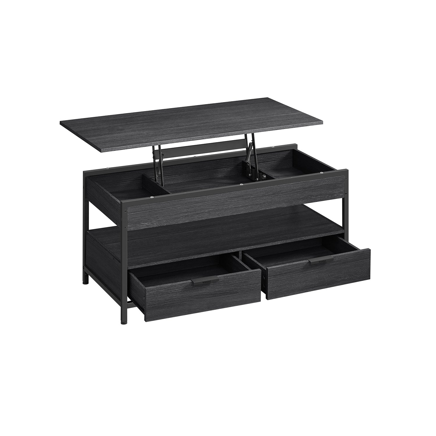 In Hoogte Verstelbare Salontafel met Laden en Open Vak – productweergave 2 | De Groot Living