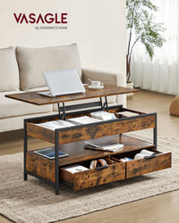 In Hoogte Verstelbare Salontafel met Laden en Open Vak – productweergave 5 | De Groot Living