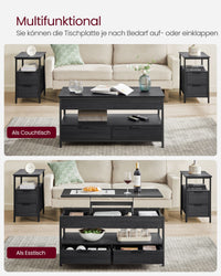 In Hoogte Verstelbare Salontafel met Laden en Open Vak – productweergave 12 | De Groot Living