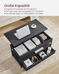 In Hoogte Verstelbare Salontafel met Laden en Open Vak – productweergave 13 | De Groot Living