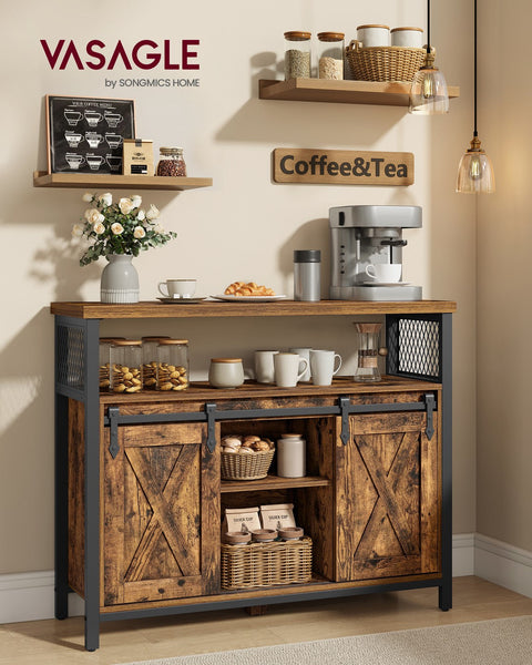 Industrieel Dressoir met 2 Schuifdeuren en Verstelbare Plank – productweergave 1 | De Groot Living