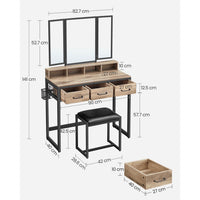 Industriële Kaptafel met Krukje – productweergave 10 | De Groot Living