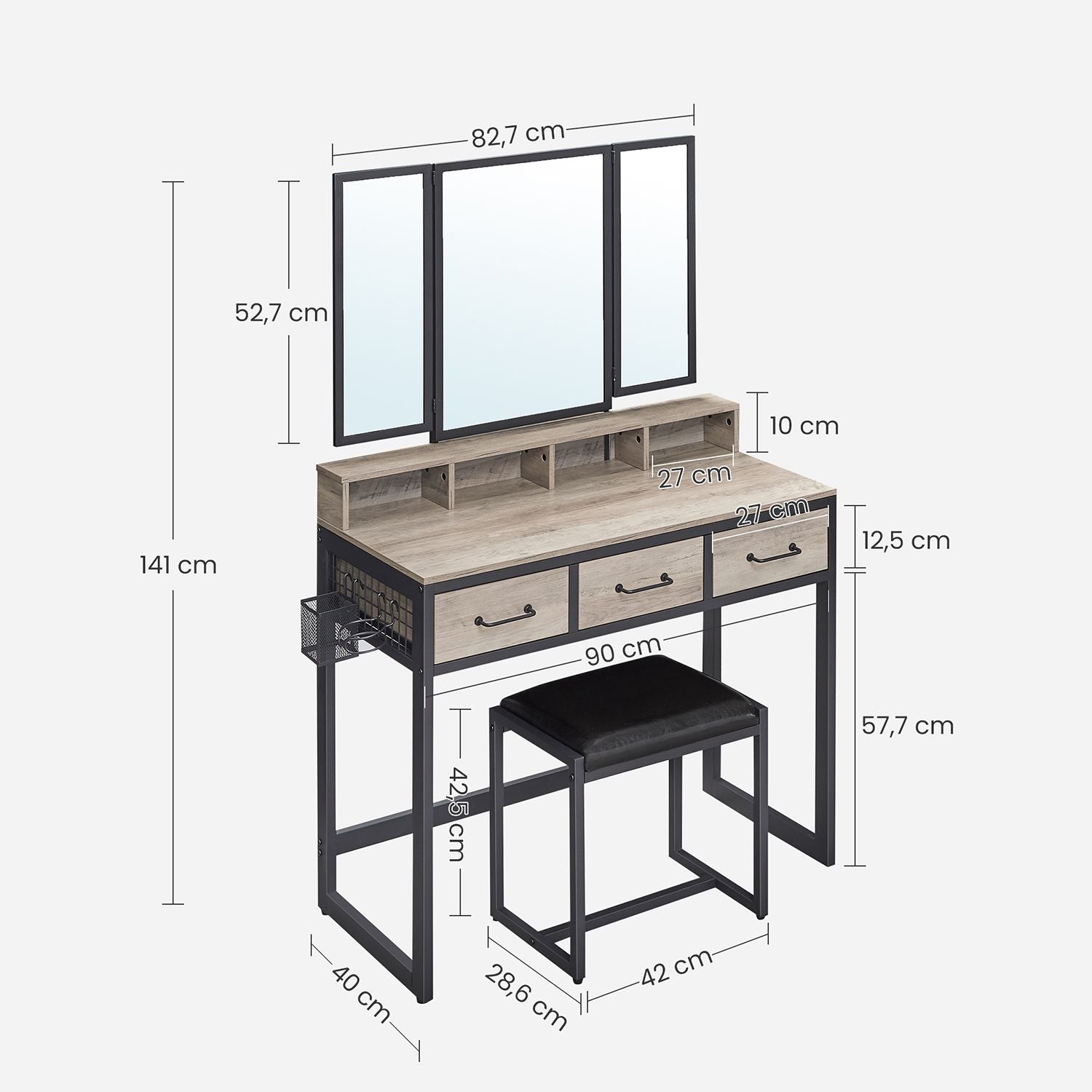 Industriële Kaptafel met Krukje – productweergave 26 | De Groot Living