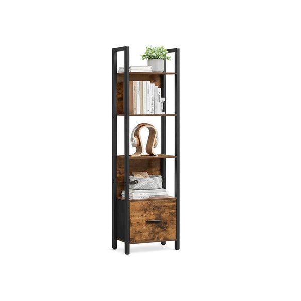 Industriële Ladder-Boekenkast met Lade en 5 Niveaus – productweergave 1 | De Groot Living