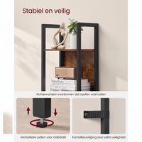 Industriële Ladder-Boekenkast met Lade en 5 Niveaus – productweergave 4 | De Groot Living