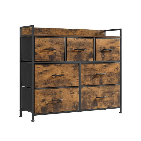 Industriële Ladekast met 7 Stoffen Lades en Metalen Frame – productweergave 1 | De Groot Living