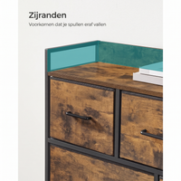 Industriële Ladekast met 7 Stoffen Lades en Metalen Frame – productweergave 4 | De Groot Living