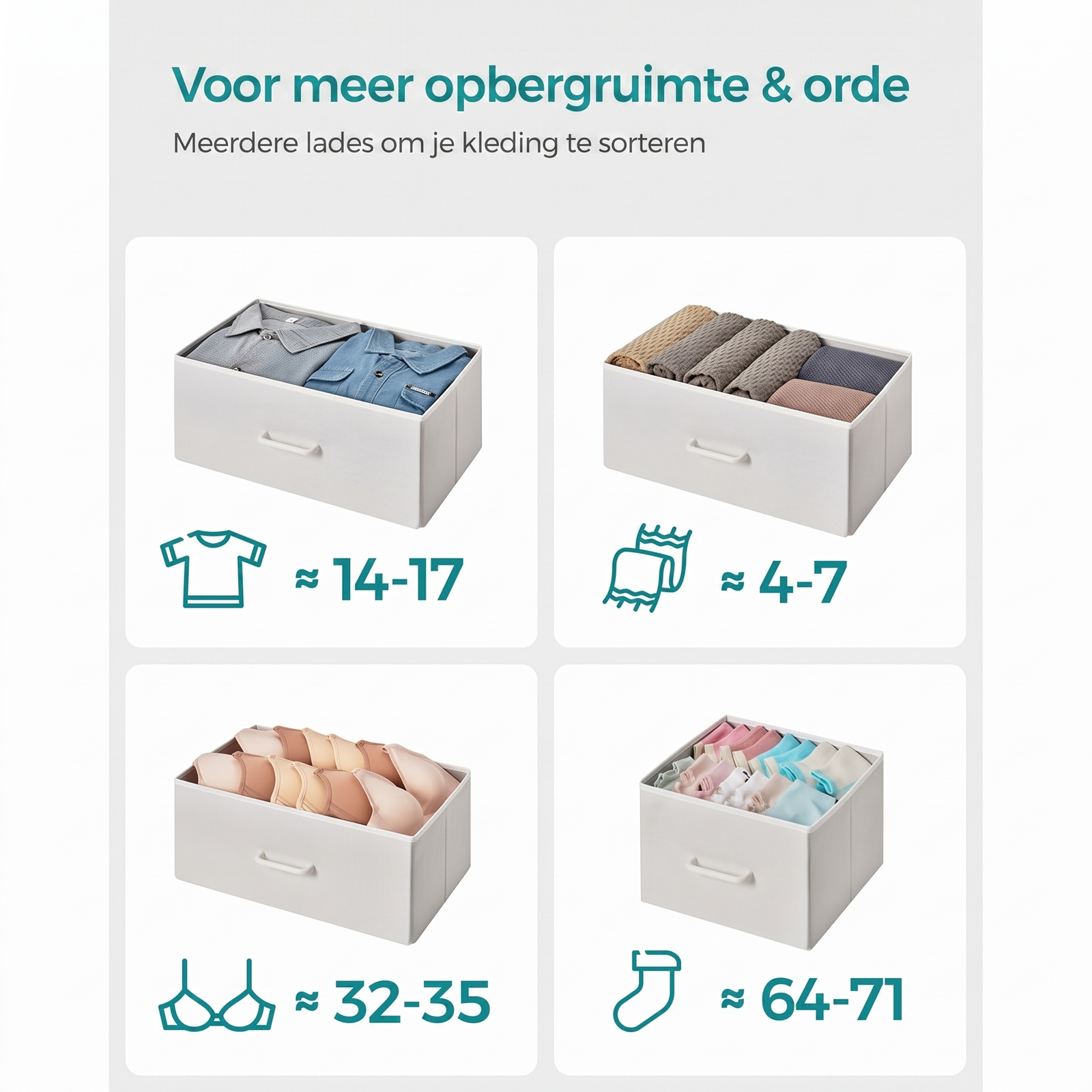 Industriële Ladekast met 7 Stoffen Lades en Metalen Frame – productweergave 12 | De Groot Living