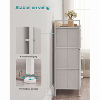 Industriële Ladekast met 7 Stoffen Lades en Metalen Frame – productweergave 17 | De Groot Living