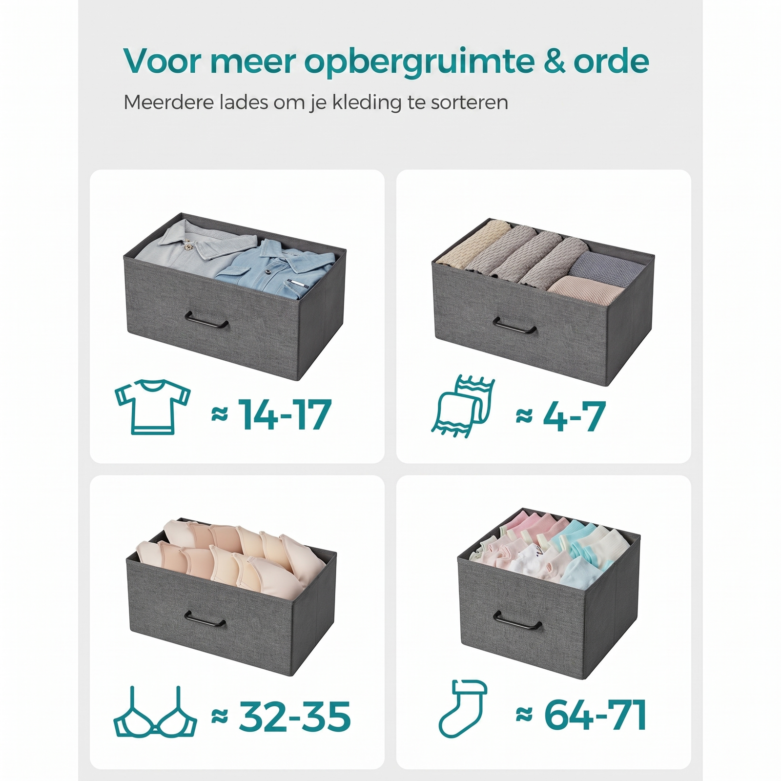 Industriële Ladekast met 7 Stoffen Lades en Metalen Frame – productweergave 21 | De Groot Living