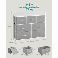 Industriële Ladekast met 7 Stoffen Lades en Metalen Frame – productweergave 33 | De Groot Living