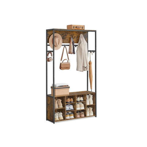 Kapstok Met Bank en Schoenenrek Voor Hal en Entree 4-in-1 Ontwerp – productweergave 1 | De Groot Living