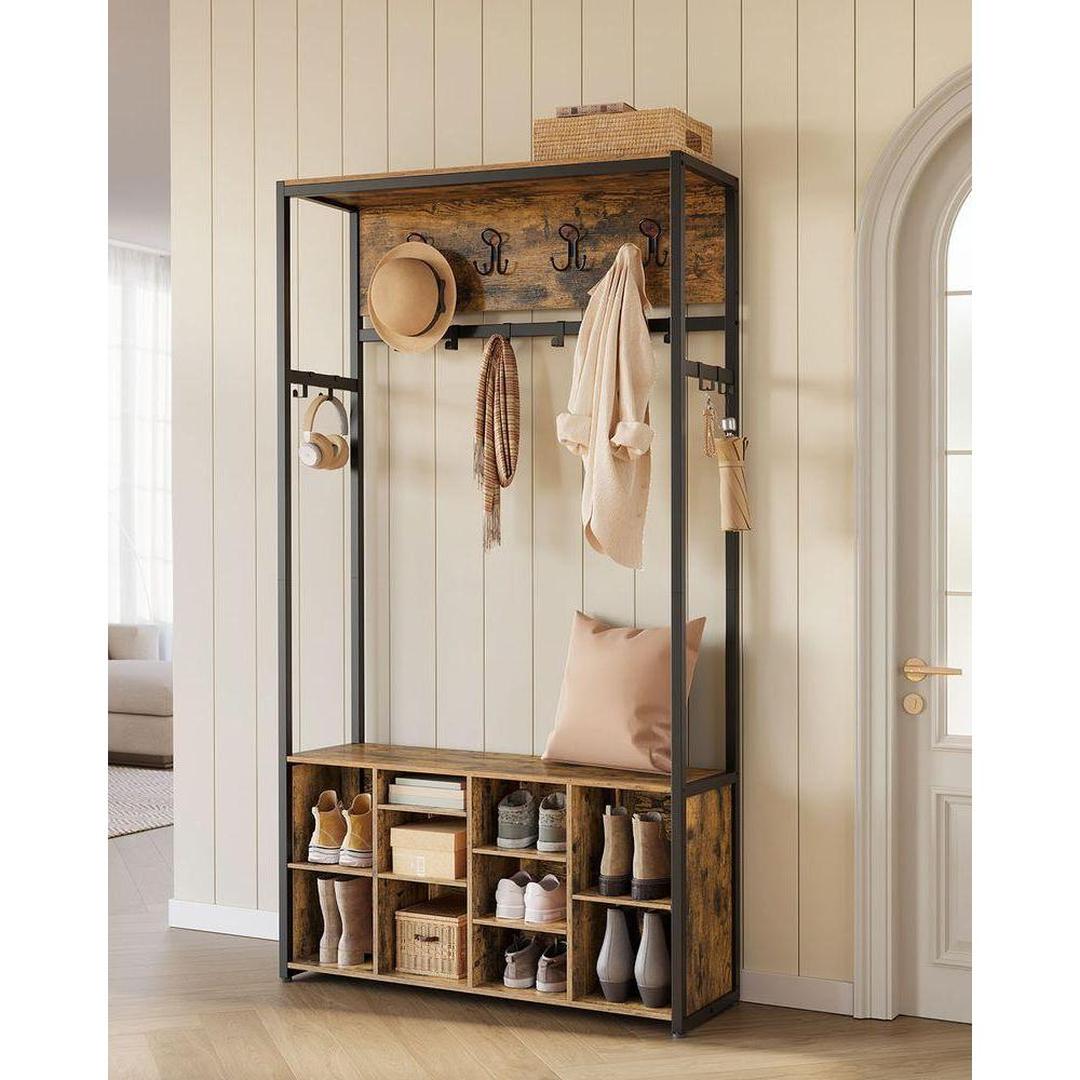 Kapstok Met Bank en Schoenenrek Voor Hal en Entree 4-in-1 Ontwerp – productweergave 2 | De Groot Living