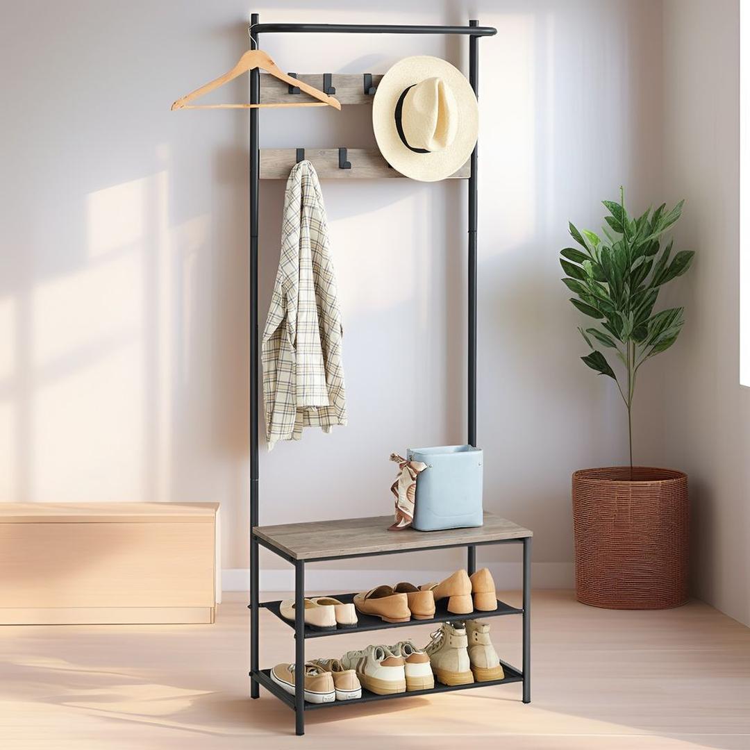 Kapstok Met Schoenenbank – productweergave 2 | De Groot Living