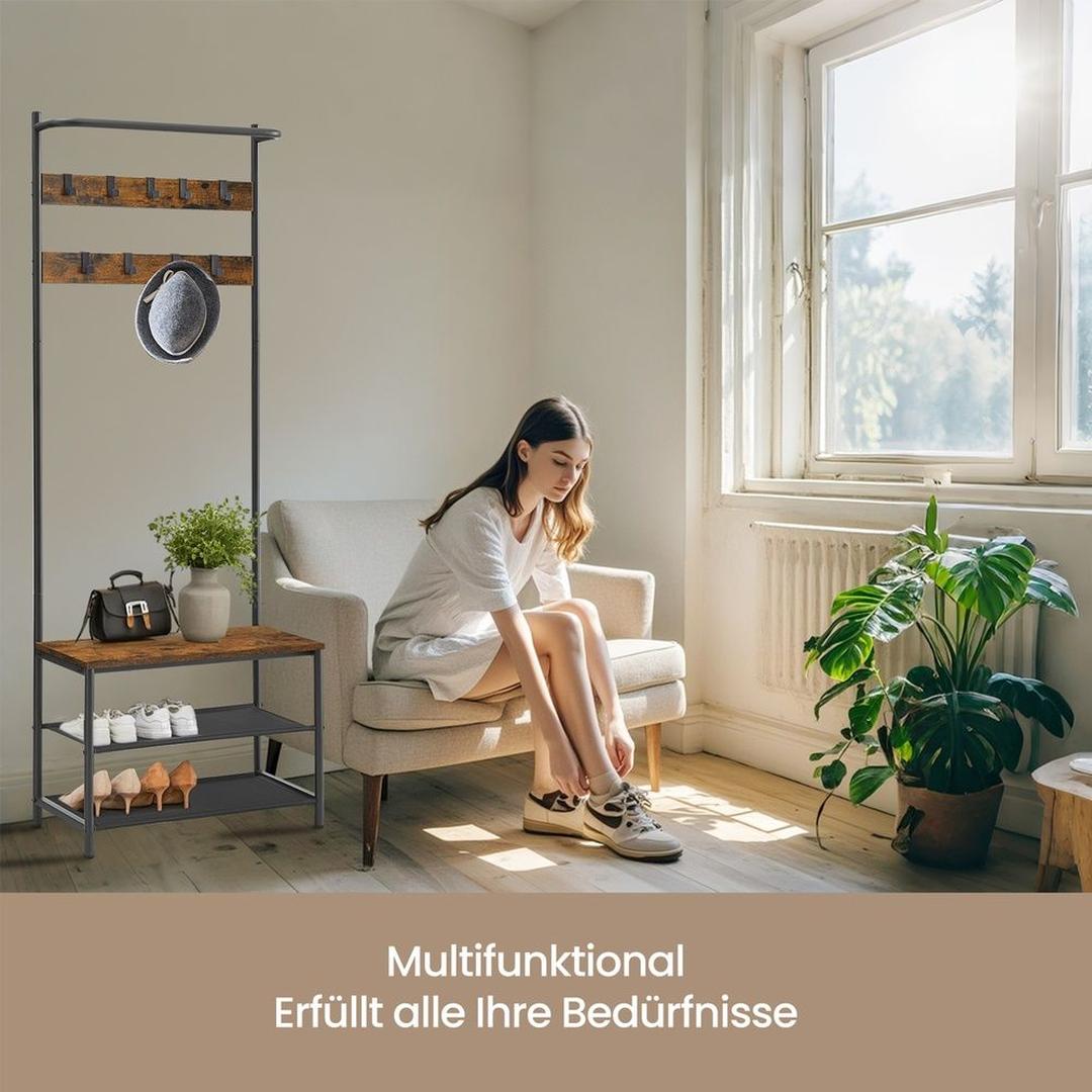 Kapstok Met Schoenenbank – productweergave 3 | De Groot Living