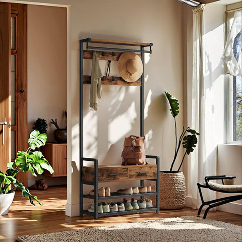Kapstok Met Schoenenbank – productweergave 1 | De Groot Living