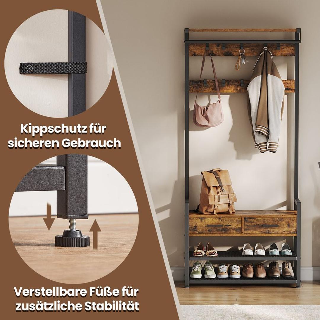 Kapstok Met Schoenenbank – productweergave 5 | De Groot Living