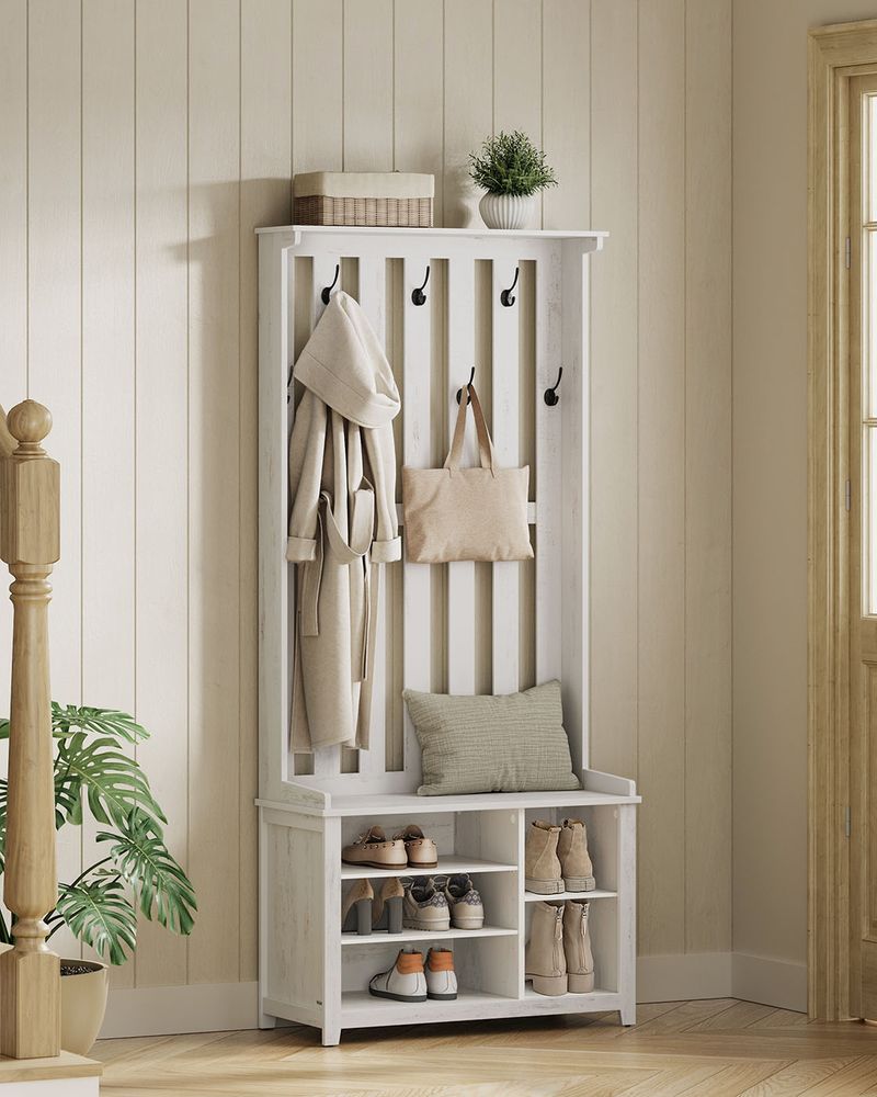 Kapstok met Schoenenbank – close-up detail | De Groot Living
