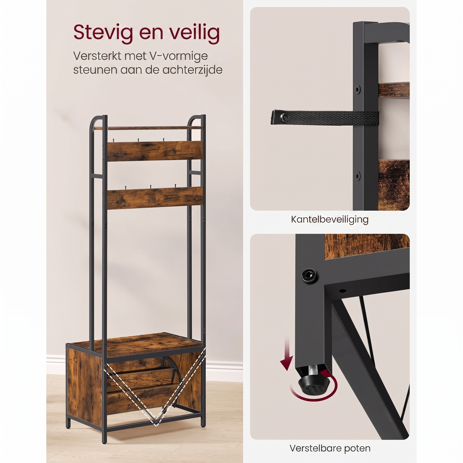 Kapstok met Schoenenkast – productweergave 6 | De Groot Living