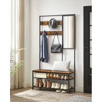 Kapstok met Schoenenrek en Spiegel 4-in-1 Halmeubel – close-up detail | De Groot Living