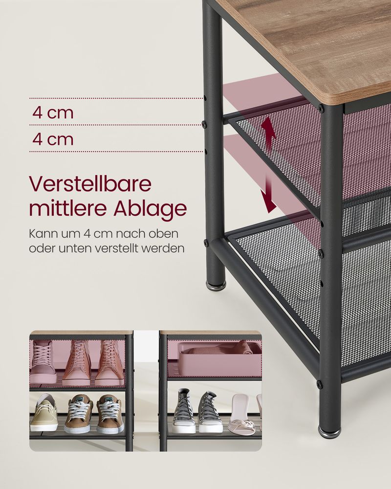 Kapstok met Schoenenrek en Spiegel 4-in-1 Halmeubel – close-up detail | De Groot Living (7)