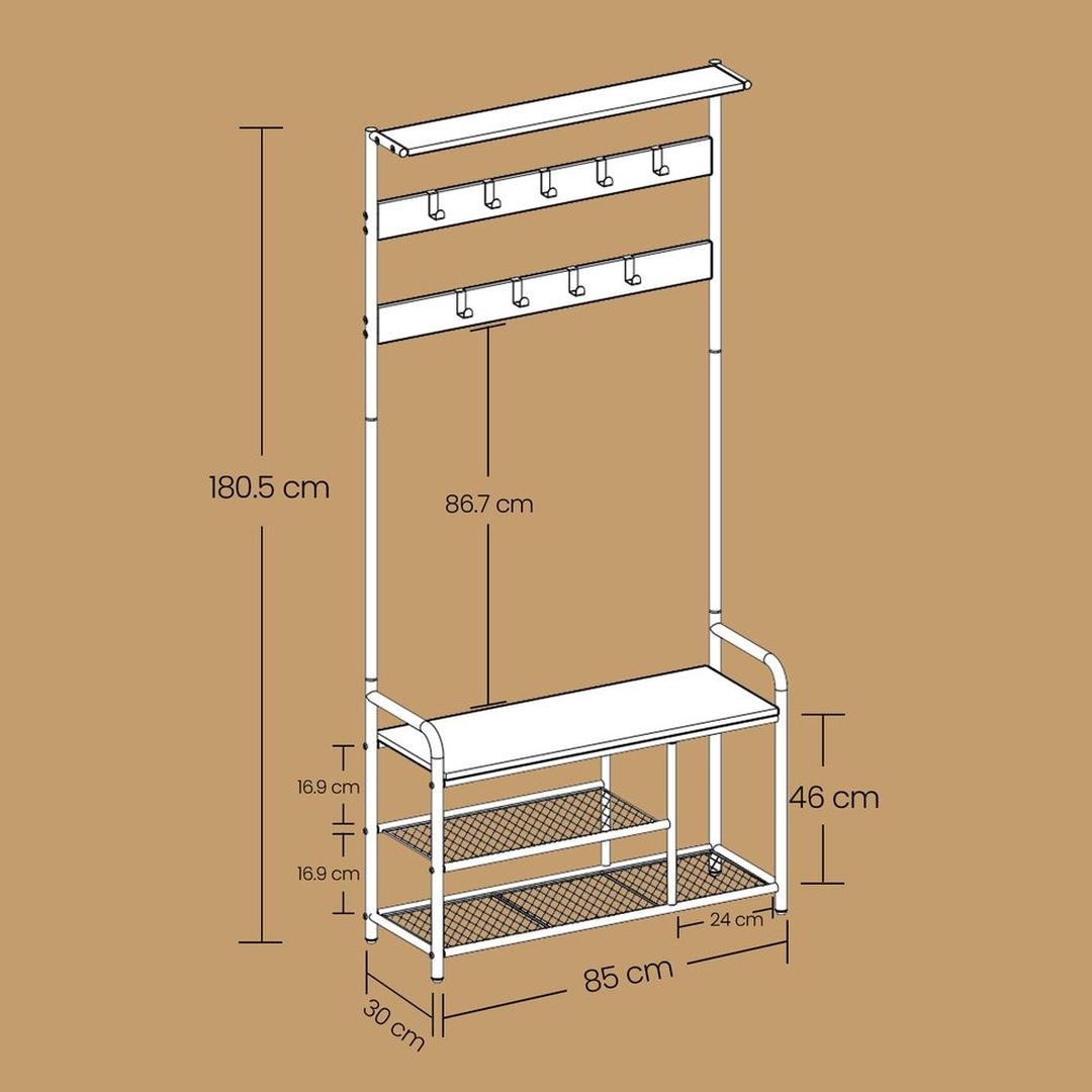 Kapstok met Schoenenrek – productweergave 12 | De Groot Living