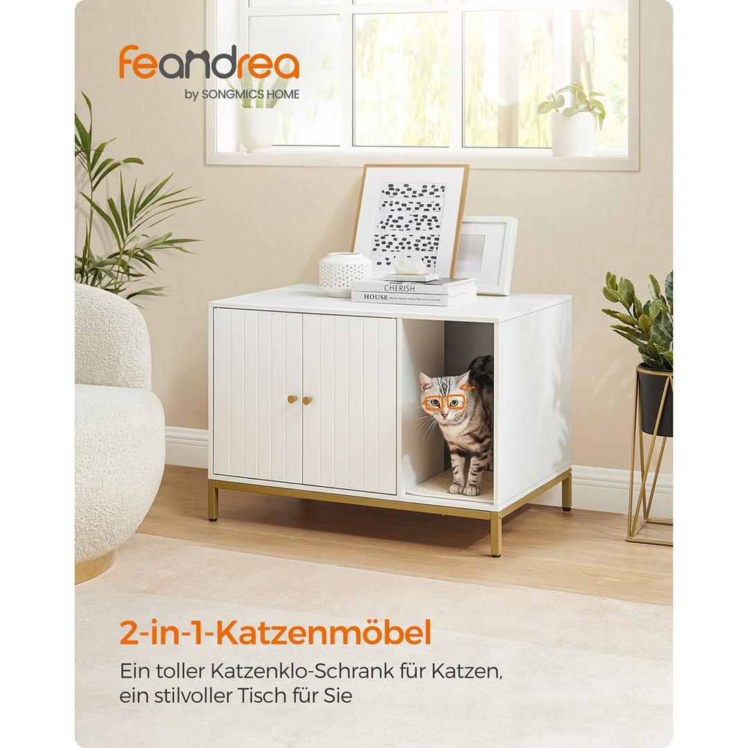 Kattenbak Kast met Verborgen Opbergruimte en Krabmat Voor Katten – productweergave 3 | De Groot Living