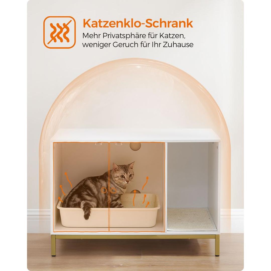 Kattenbak Kast met Verborgen Opbergruimte en Krabmat Voor Katten – productweergave 4 | De Groot Living