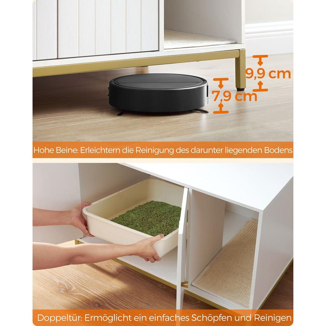 Kattenbak Kast met Verborgen Opbergruimte en Krabmat Voor Katten – productweergave 6 | De Groot Living