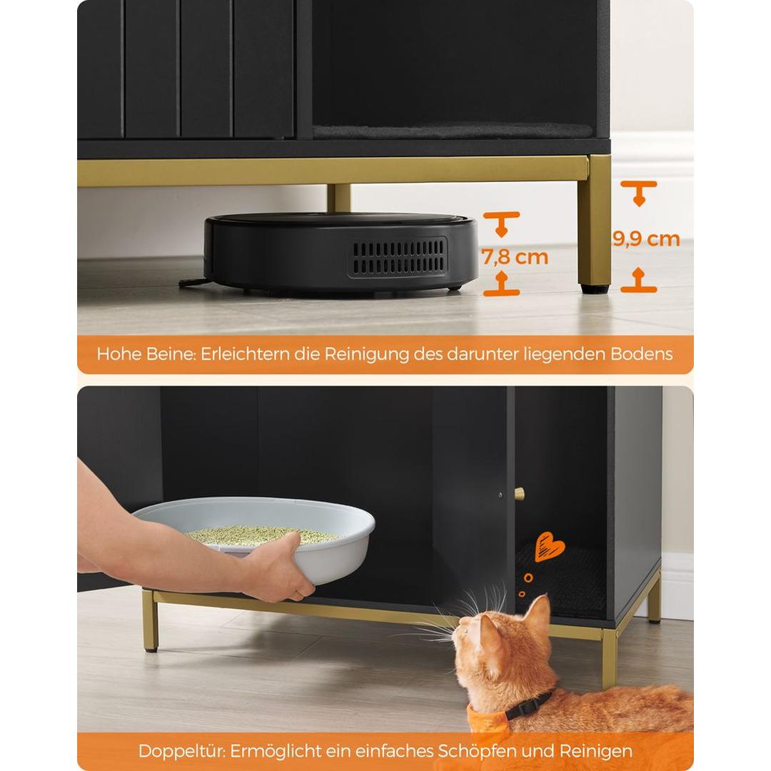 Kattenbak Kast met Verborgen Opbergruimte en Krabmat Voor Katten – productweergave 14 | De Groot Living