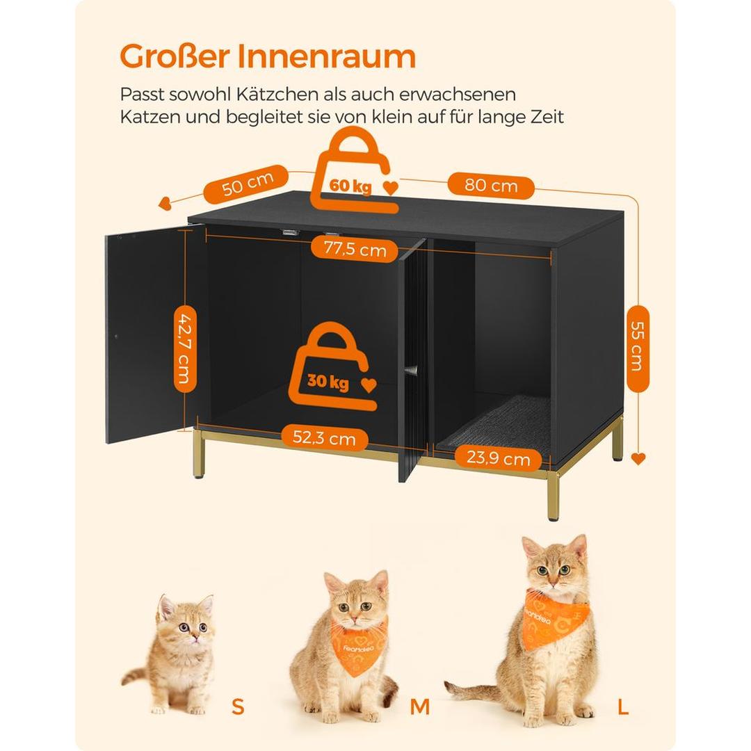 Kattenbak Kast met Verborgen Opbergruimte en Krabmat Voor Katten – productweergave 16 | De Groot Living