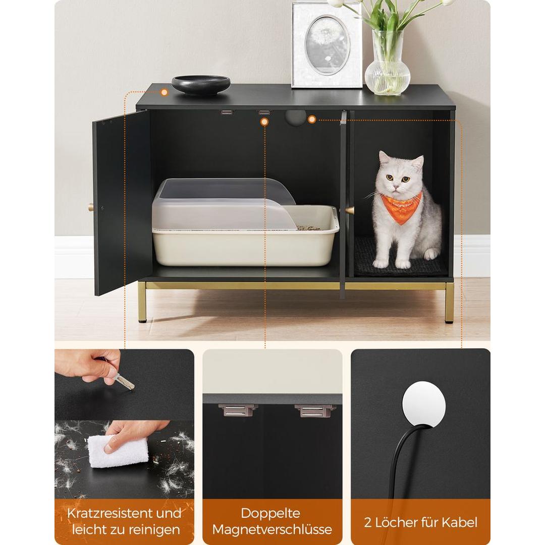 Kattenbak Kast met Verborgen Opbergruimte en Krabmat Voor Katten – productweergave 18 | De Groot Living
