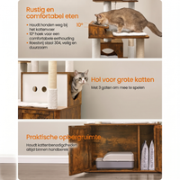 Kattenkrabpaal 170 cm met Kattenhuis en Opbergruimte – productweergave 6 | De Groot Living