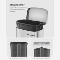 Keukenafvalbak 30 Liter Met Pedaal en Geruisloos Sluitend Deksel – productweergave 5 | De Groot Living