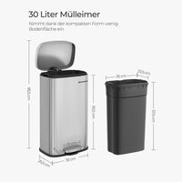 Keukenafvalbak 30 Liter Met Pedaal en Geruisloos Sluitend Deksel – productweergave 6 | De Groot Living